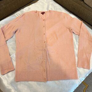 Merona Pink Long Sleeve Cotton Blend Cardigan Size L